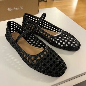 [NEW] Madewell Greta Ballet Flats -Black Open Weave